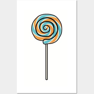 Fun Swirl Lolly Pop Cartoon Style Illustration Posters and Art